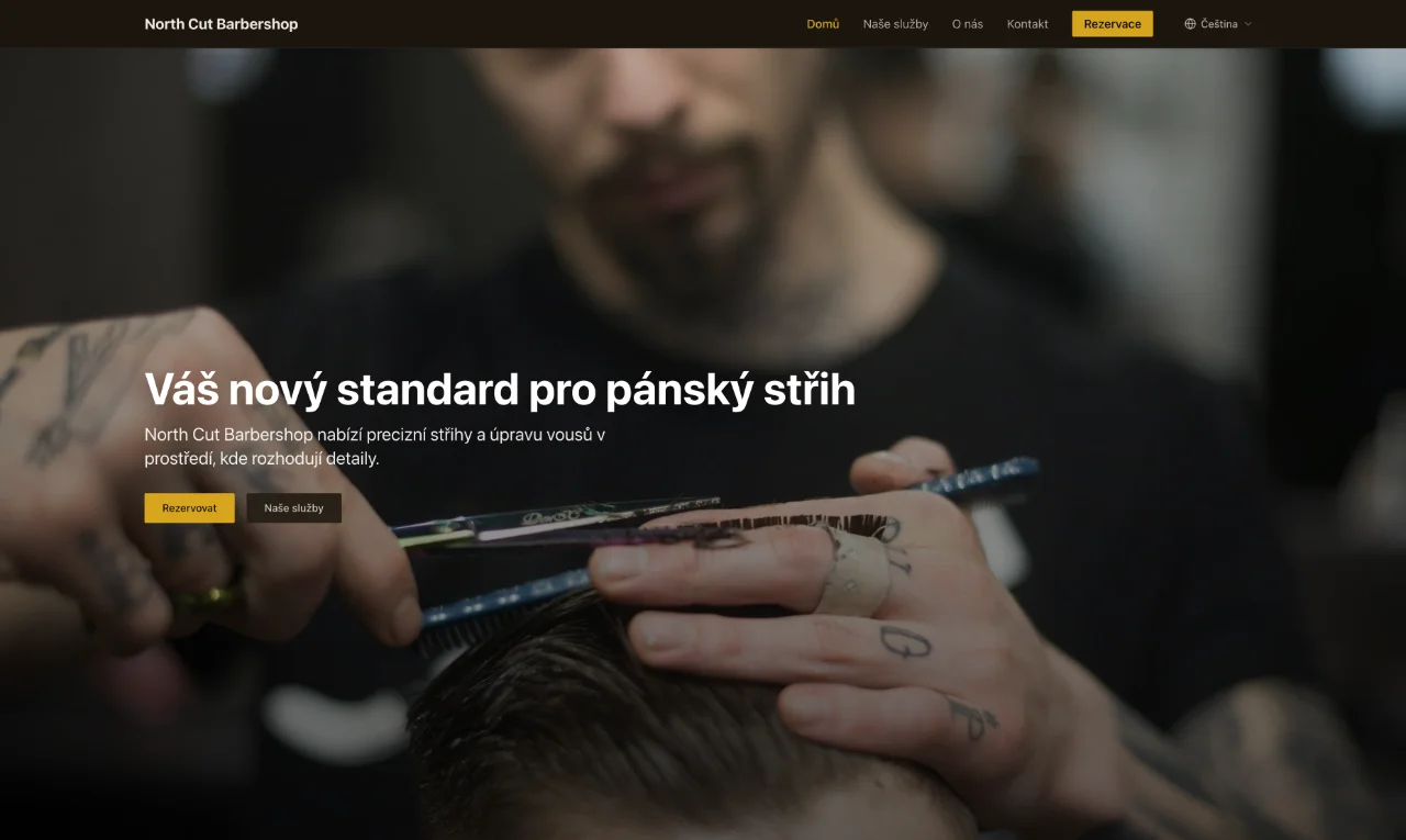 North Cut Barbershop – ukázka webu na Slateroom